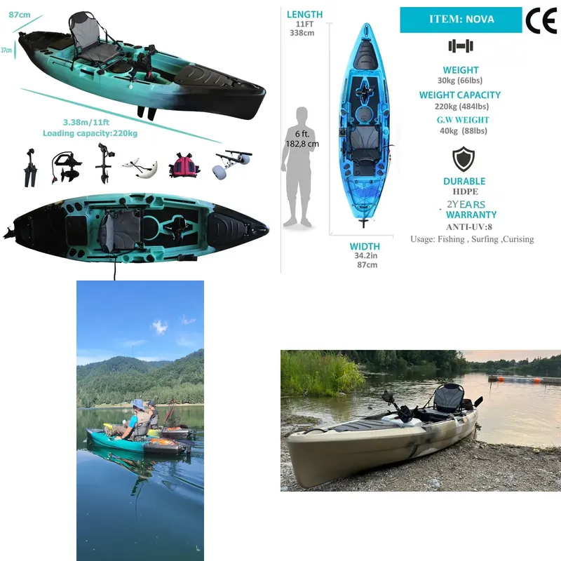 Fishing Kayak Sit In - Kajak wędkarski z napędem na pedały,